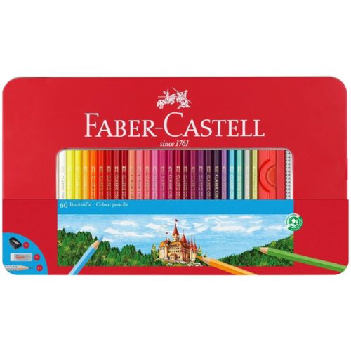 Faber-Castell színes ceruza készlet, fém dobozban - 60 db