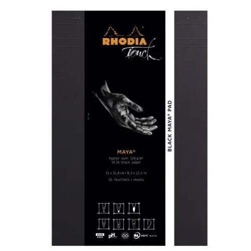 Clairefontaine Rhodia Touch black MAYA tömb - több méretben, 21x31,8 (A4+)