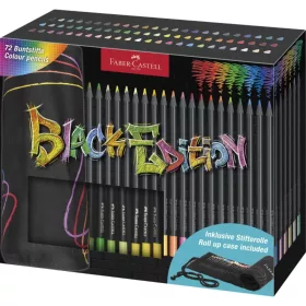   Faber-Castell Black Edition színes ceruza készlet - 72 db, feltekerhető tolltartóban