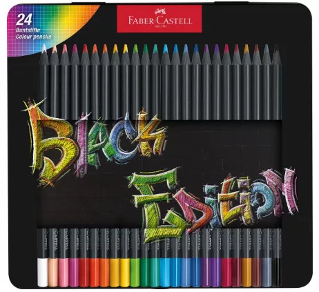 Faber-Castell Black Edition színes ceruza készlet - fémdobozos - 24 db