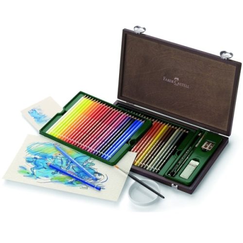Faber-Castell Albrecht Dürer akvarell készlet, 48 db-os, kiegészítőkkel, fa dobozban