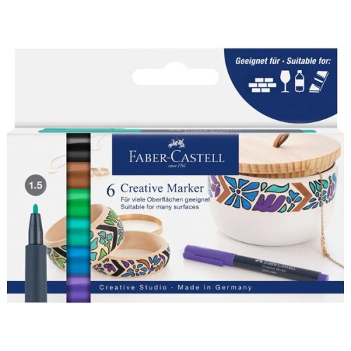 Faber-Castell Creative Studio Marker - 6 darabos készlet, sötét színek