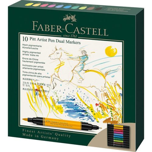 Faber-Castell Pitt Artist kétvégű ecsetfilc készlet - 10 darabos
