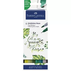   Faber-Castell Goldfaber Aqua kétvégű ecsetfilc, 6 db - Jungle