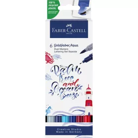   Faber-Castell Goldfaber Aqua kétvégű ecsetfilc, 6 db - Seaside