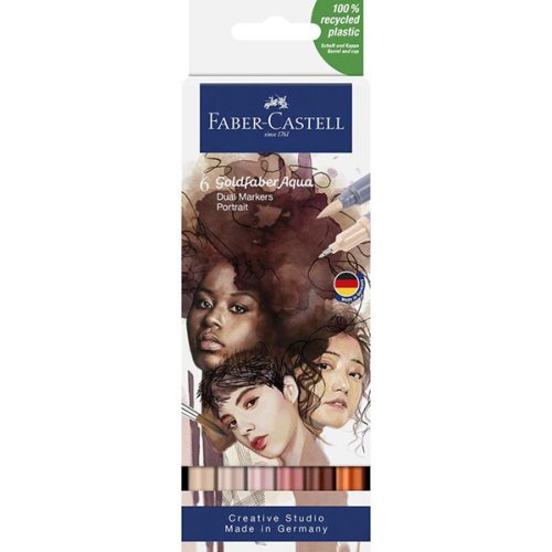 Faber-Castell Goldfaber Aqua kétvégű ecsetfilc, 6 db - portré