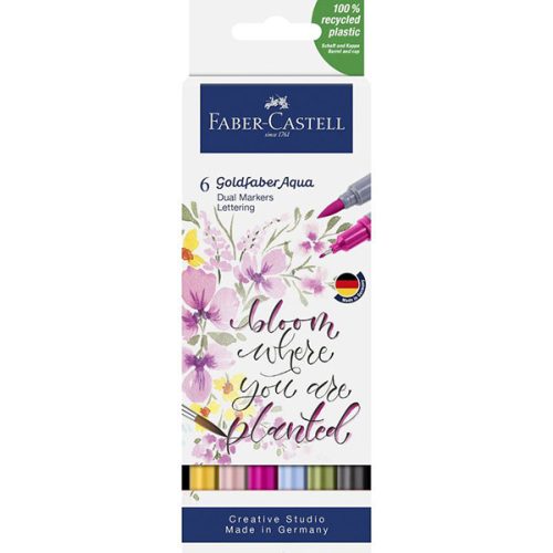 Faber-Castell Goldfaber Aqua kétvégű ecsetfilc, 6 db - felirat