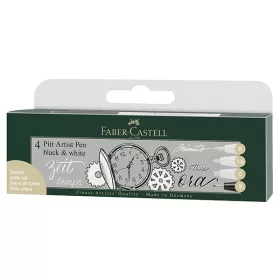  Faber-Castell Pitt Artist Pen fekete-fehér, 4 db-os készlet