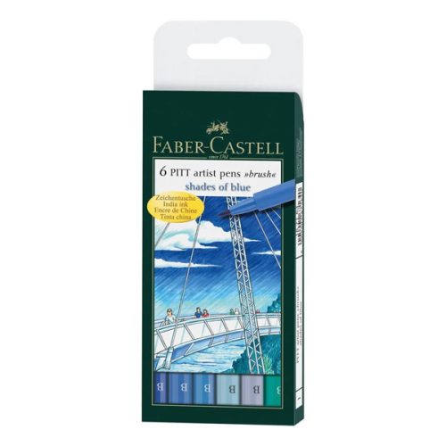 Faber-Castell ecsetfilc készlet 6 db-os - kék árnyalatok