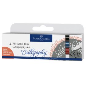 Faber-Castell Pitt kalligrafikus filckészlet, 4 db, alapszínek   Faber-Castell Pitt kalligrafikus filckészlet, 4 db, alapszínek