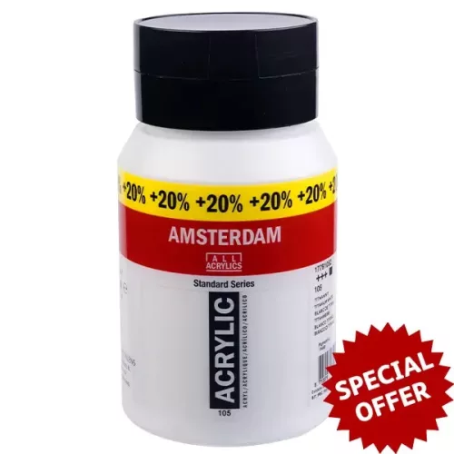 Talens Amsterdam akril festék, 600 ml - 105  Titanium White