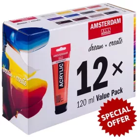   Talens Amsterdam akril festék készlet, 12 x 120 ml - Value Pack
