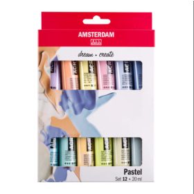Talens Amsterdam akril festék készlet, 12 db-os - Pasztell