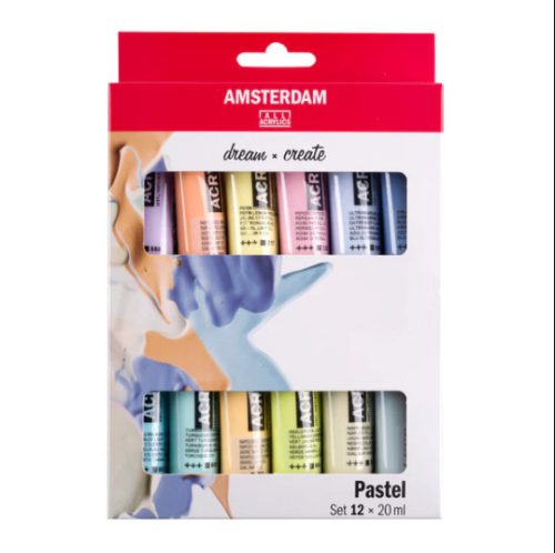 Talens Amsterdam akril festék készlet, 12 db-os - Pasztell