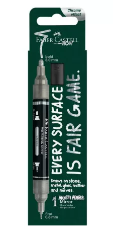 Faber-Castell kétvégű marker - króm tüköreffekt
