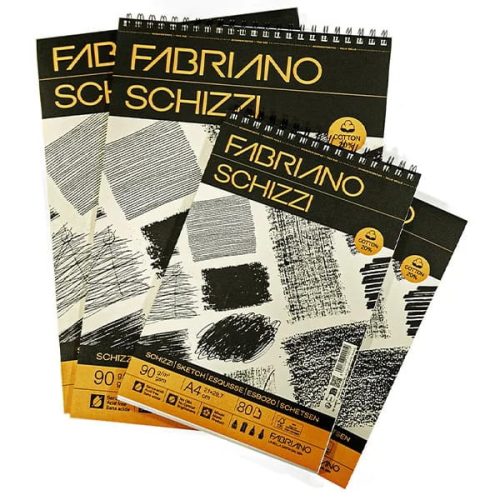 Fabriano Schizzi Rajztömb - Felül spirálozott - 80 lap - A3