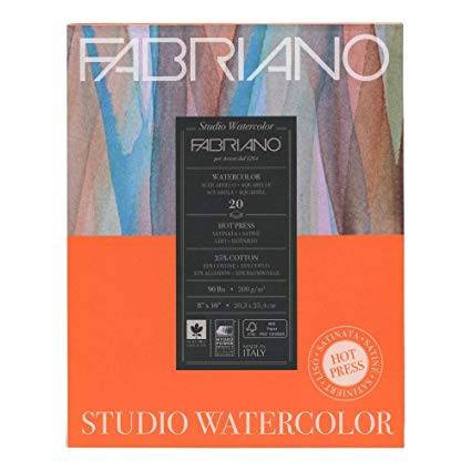 Fabriano Watercolour Studio akvarell tömb 300 g/m², több méretben, 22,9x30,5 cm