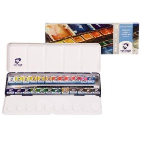   Talens Van Gogh akvarell festék 24 db-os készlet, fémdobozban