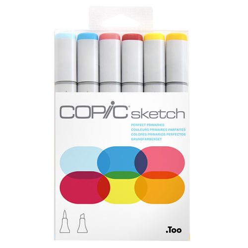 Copic Sketch alkoholos marker készlet, 6 db - Alapszínek 1
