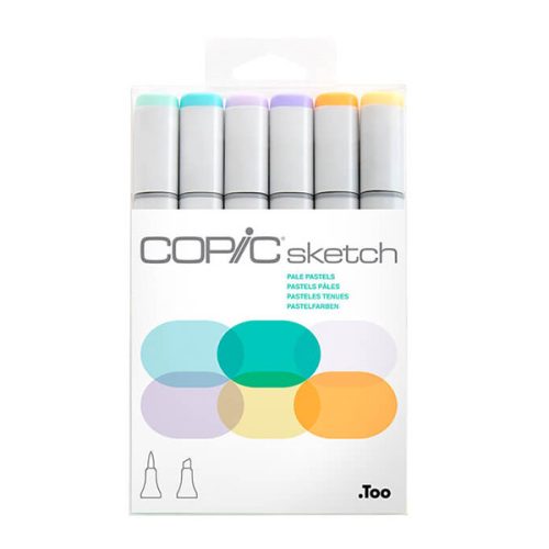 Copic Sketch alkoholos marker készlet, 6 db - Pasztell