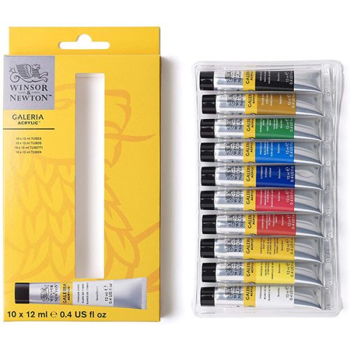 Winsor & Newton Galeria akrilfesték, 12 ml - 10 darabos készlet