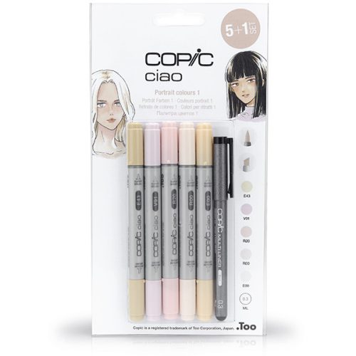Copic Ciao alkoholos marker készlet, 5+1 db, portré 1.