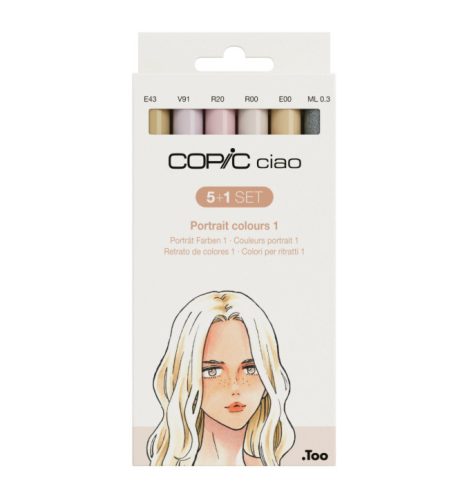 Copic Ciao alkoholos marker készlet, 5+1 db, portré 1.