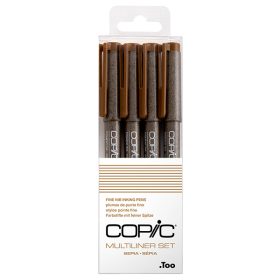 Copic Multiliner tűfilc készlet, 4 db - szépia