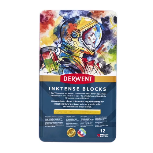 Derwent Inktense Blocks akvarellkréta, 12 db-os