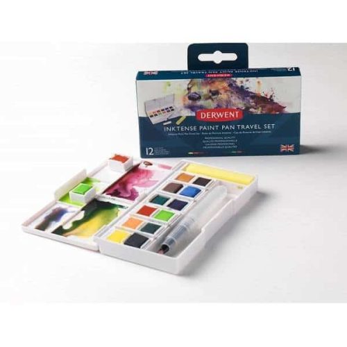 Derwent Inktense akvarellfesték készlet, szilkés, 12 db-os #01