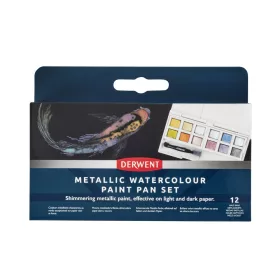 Derwent Metallic akvarellfesték készlet, 12 db
