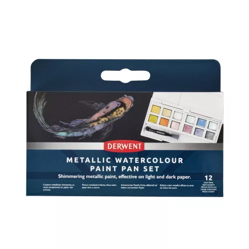 Derwent Metallic akvarellfesték készlet, 12 db