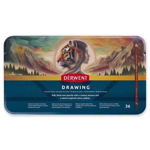 Derwent Drawing 36 db-os színes ceruza készlet fémdobozban 