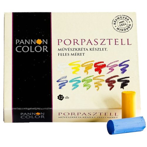 Pannoncolor porpasztell kréta, 12 db-os készlet, feles méret