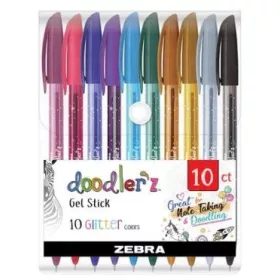 Zebra Doodler'z zselés toll készlet, 10 db - glitter