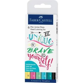 Faber-Castell PITT szépírás/kalligráfia "Unique" filc készlet 6 db   Faber-Castell PITT szépírás/kalligráfia "Unique" filc készlet 6 db