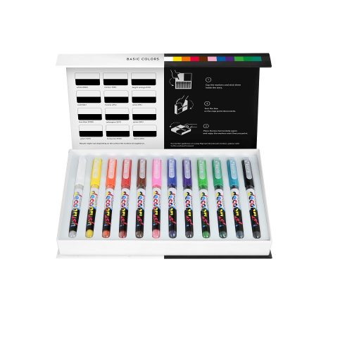 Karin Pigment Decobrush ecsetfilc 12db-os készlet - Alapszínek