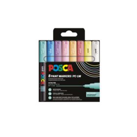   Uni Posca dekormarker készlet (PC-1M) - 8 darab, pasztell színek