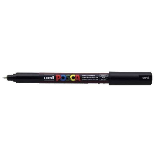 Uni Posca dekormarker - 0,7 mm, tűhegyű (PC-1MR), Fekete