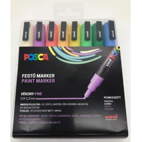   Uni Posca dekormarker készlet (PC-3M), 8 db pasztell színek
