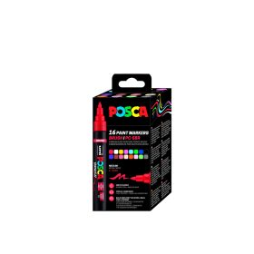 Uni Posca ecsetvégű dekormarkerek (PC-5BR) - 16 darabos