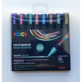   Uni Posca dekormarker készlet (PC-5M), 8 db - Metál színek