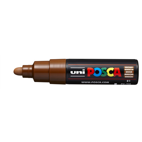 Uni Posca dekormarkerek - 4,5 - 5,5 mm hegyvastagság (PC-7M), Barna