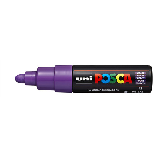 Uni Posca dekormarkerek - 4,5 - 5,5 mm hegyvastagság (PC-7M), Lila
