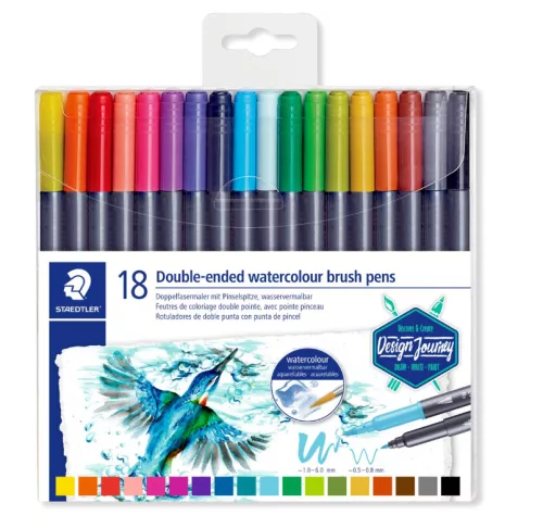 Staedtler Marsgraphic Duo elmosható ecsetfilc, 18 db-os