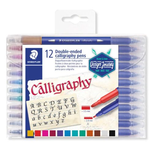 Staedtler Calligraphy duo vágottvégű filc készlet, 12 db