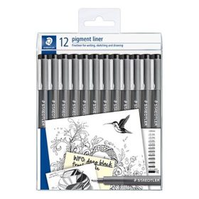 Staedtler Pigment Liner 12 db-os fekete tűfilc készlet