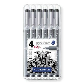 Staedtler Pigment Liner 6 db-os fekete tűfilc készlet