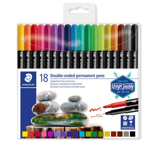 Staedtler kéthegyű alkoholos marker, 18 db-os