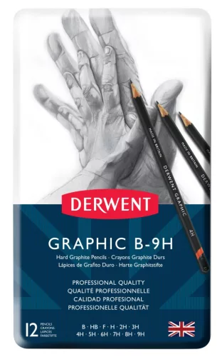 Derwent grafitceruza készlet 12 db-os "kemény" (B-9H)